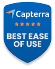 capterra best ease of use 2025 badge - hexrate